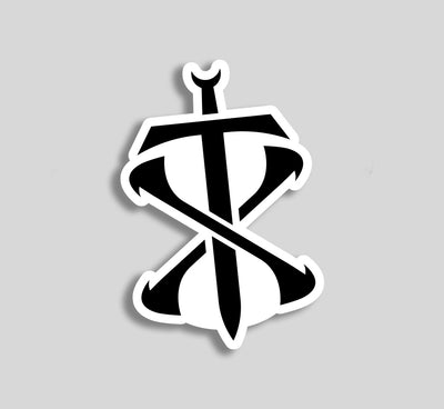 First ever Extra Turns merch available as a sticker! This is the classic XT logo which has the X and a sword going through it vertically, making the T. 